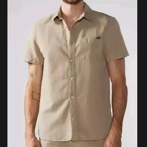 chubbies the expert friday shirt canvas khaki button up men xlarge